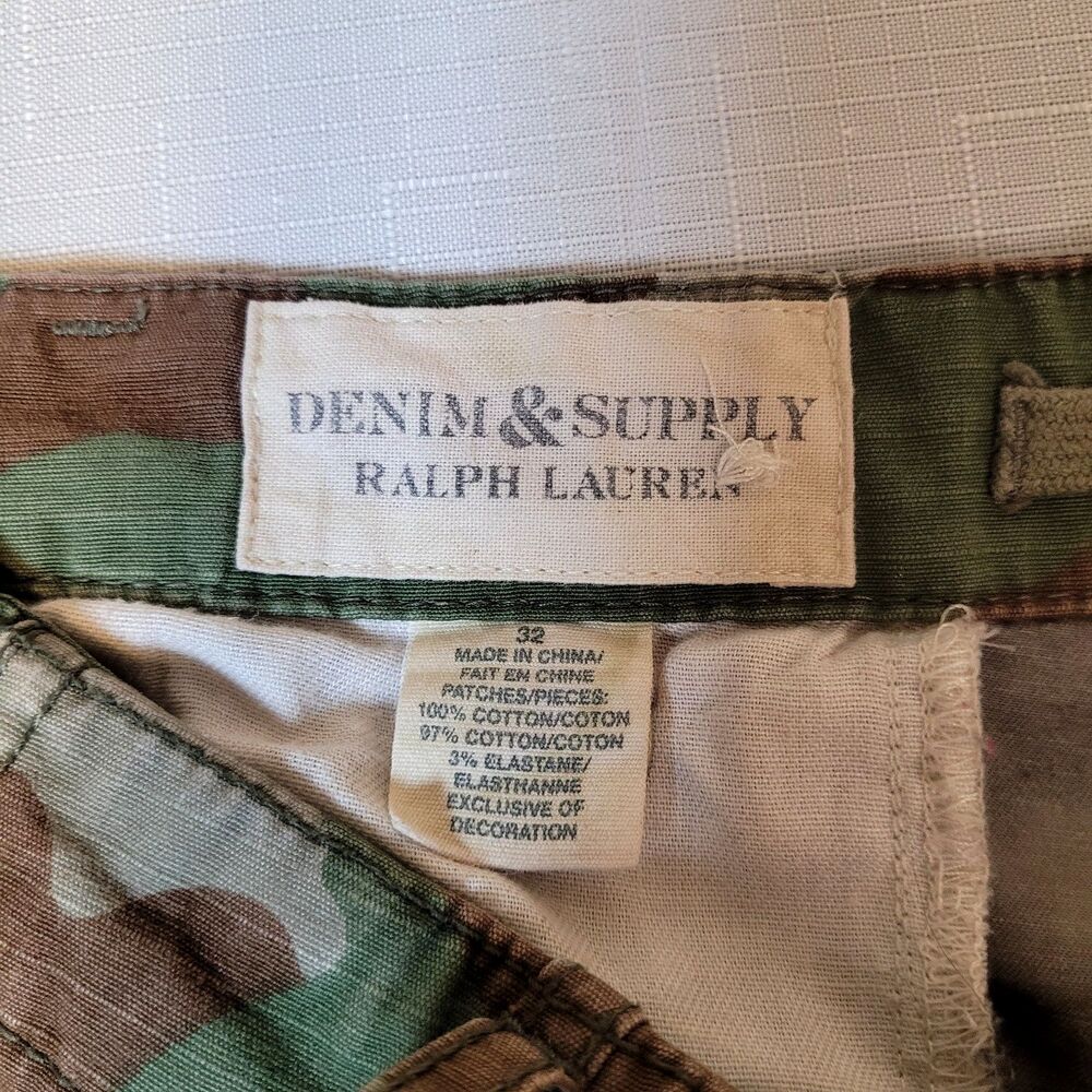 Ralph Lauren DENIM & SUPPLY Flag Tiger Camo Cargo Paratrooper Pants Men's 32X30 - Picture 16 of 16